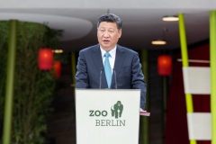 Staatspräsident Xi Jinping spricht am Panda Garden © Zoo Berlin